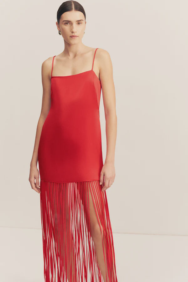 Square Neck Fringe Maxi Dress - Moraya