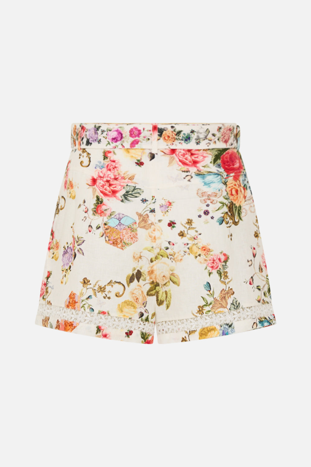 Sew Yesterday - High Waisted Shorts with Lace Insert