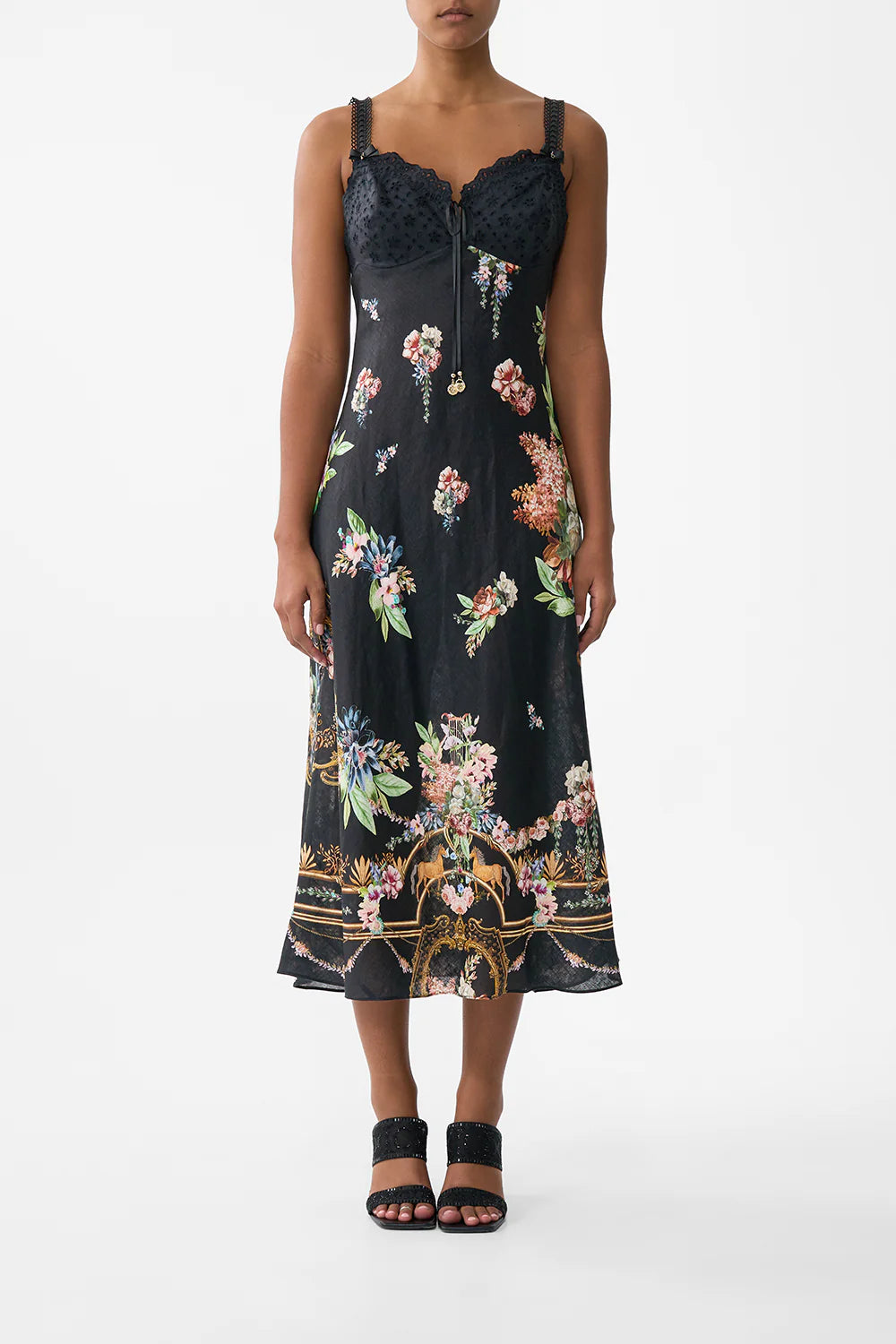 Embroidered Bodice Bias Dress - Noble Endeavours
