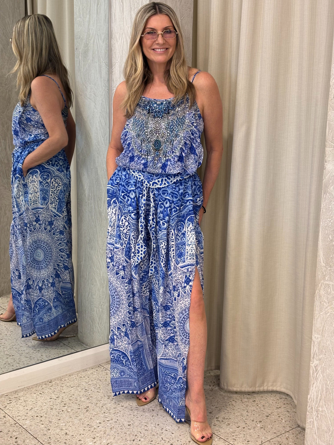 shoestring strap jumpsuit - The bosphorous