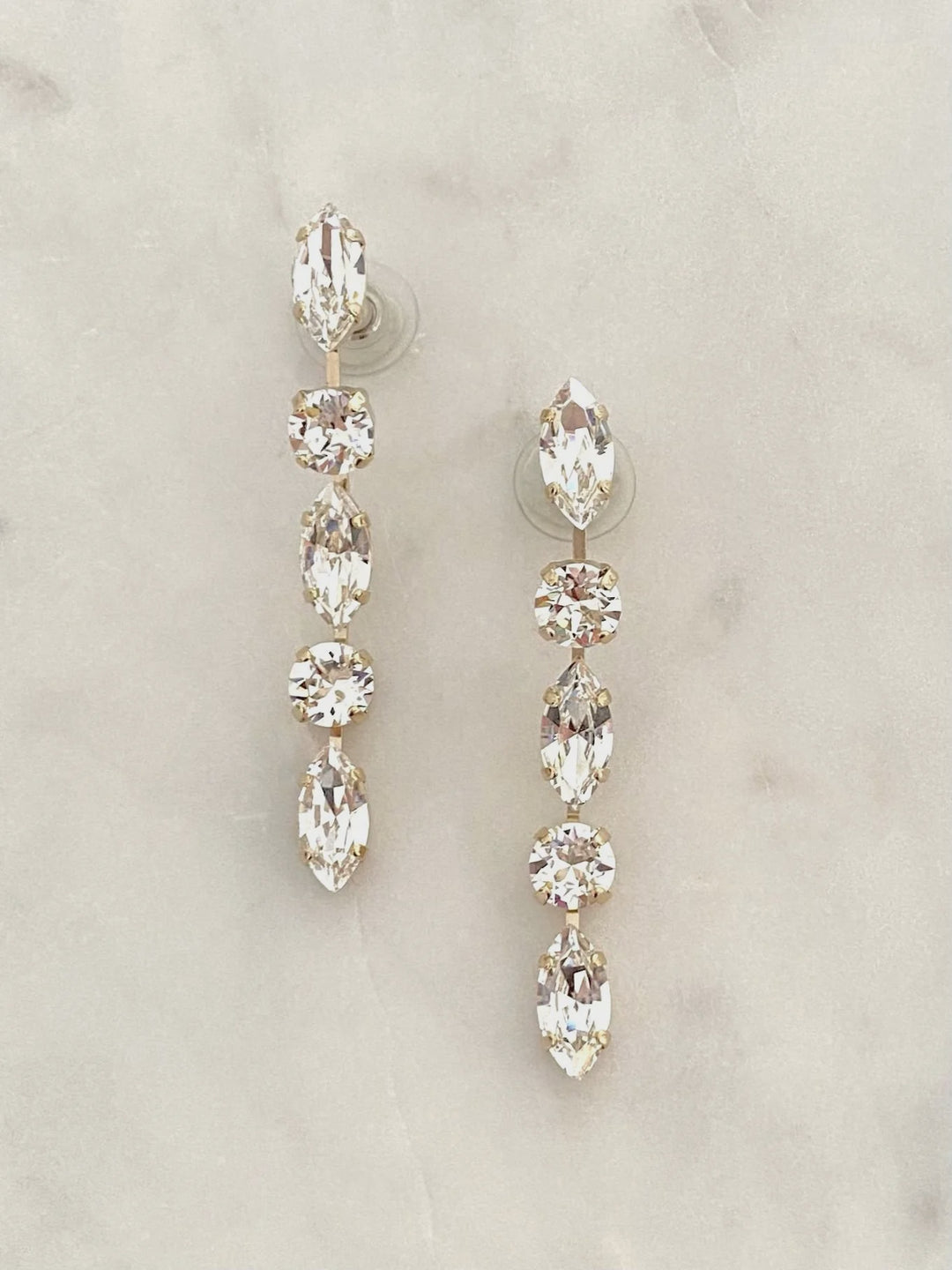 Pilion Drop Earrings - Silver & Pearl Tones