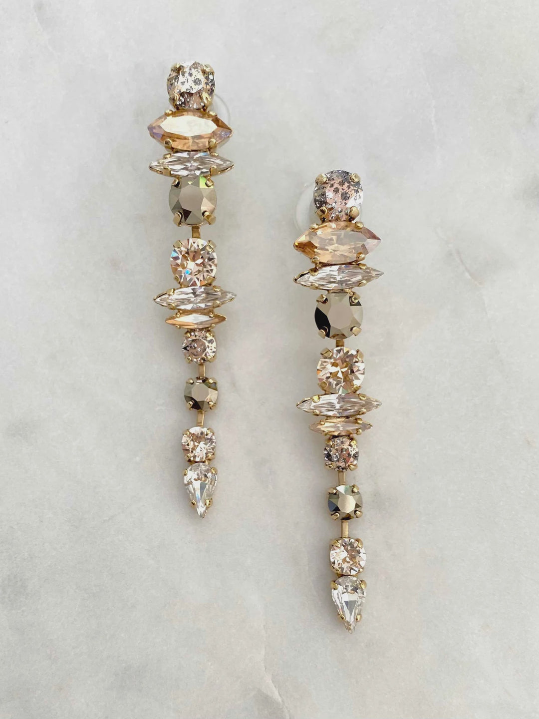 Mythos Drop Earrings - Antique Gold