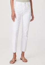 Cindy High Rise Straight Ankle - White Noise
