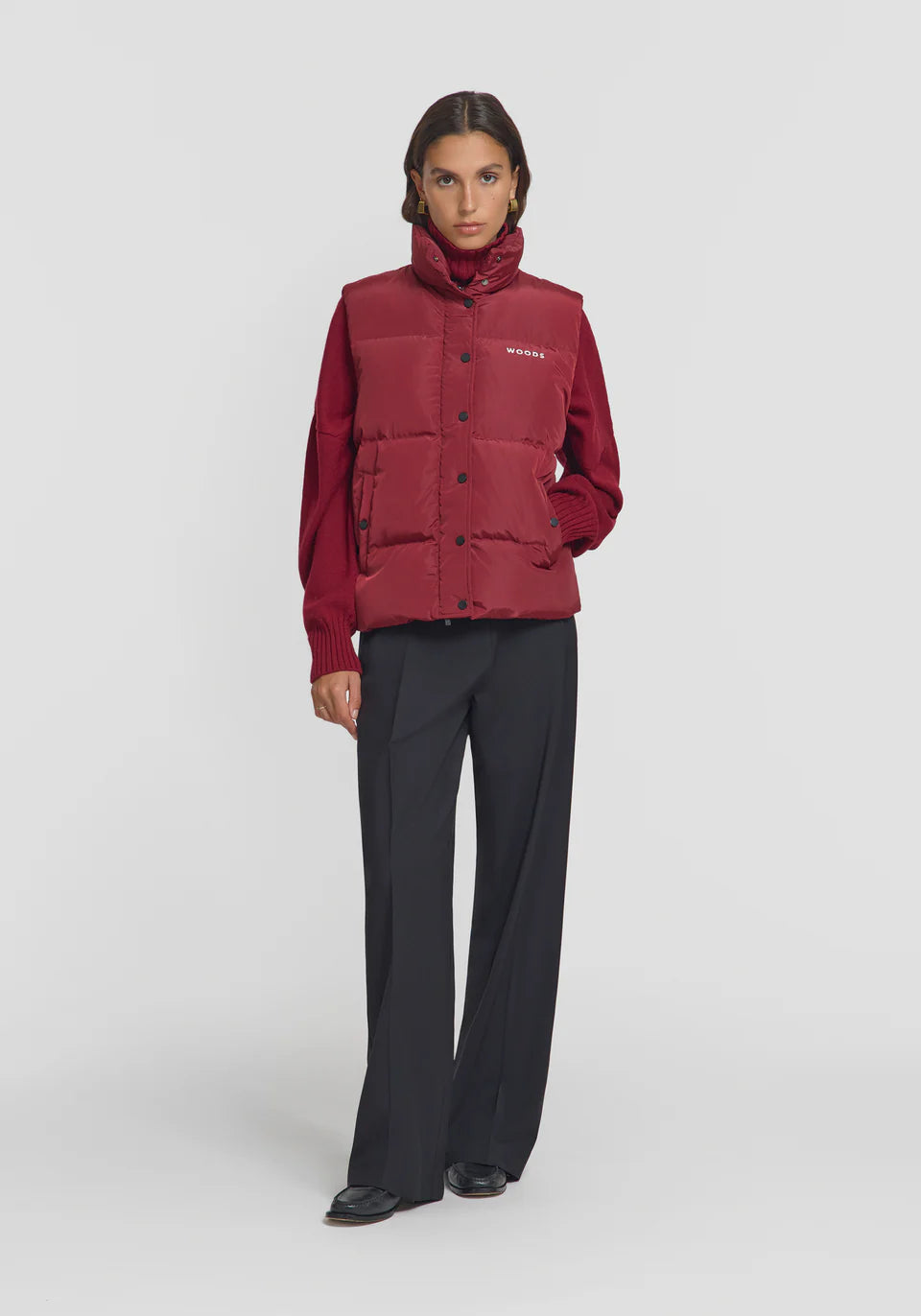Galactic Puffer Vest - Sangria