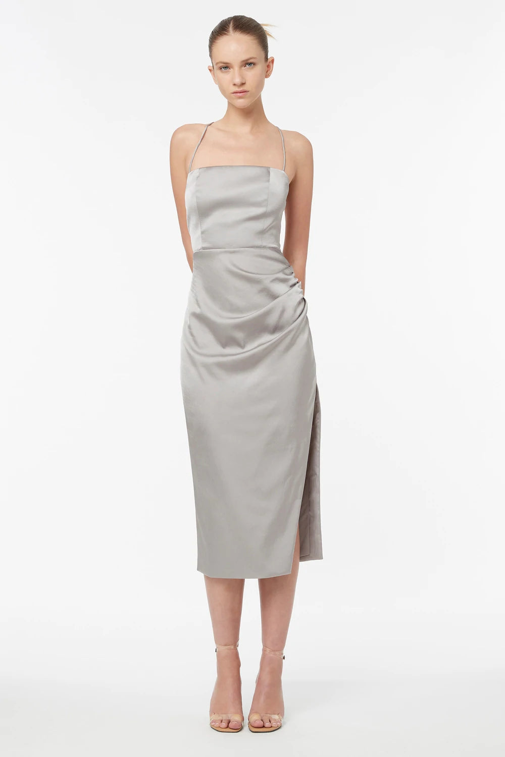 Miami Heat Midi Backless Dress Silver