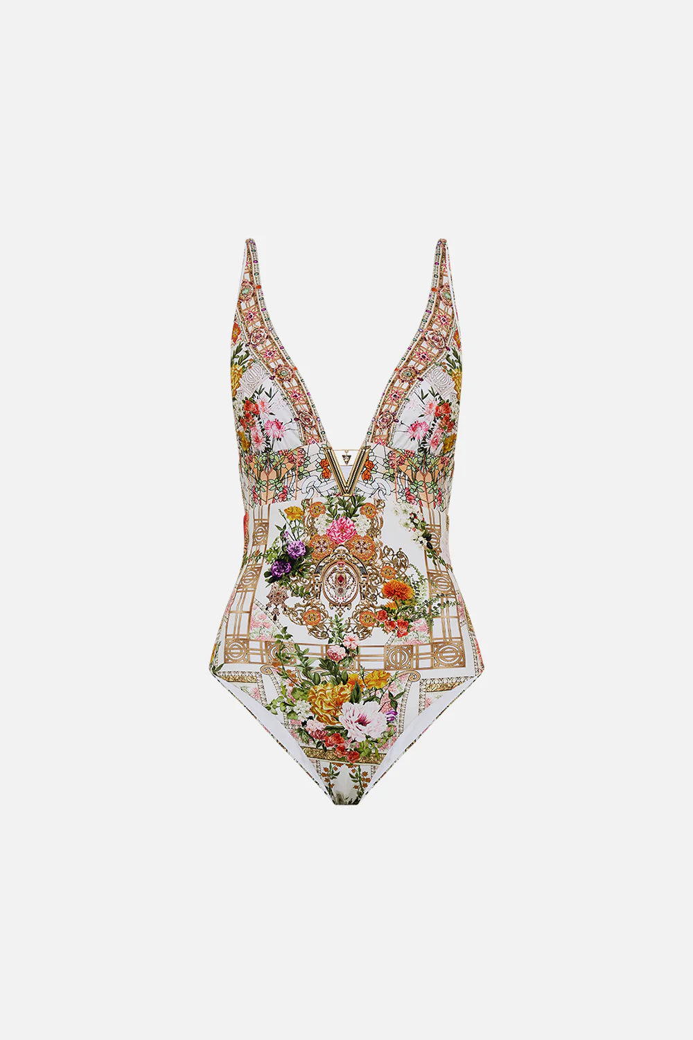High Tri One Piece With Front Trim - Egyptian Rose