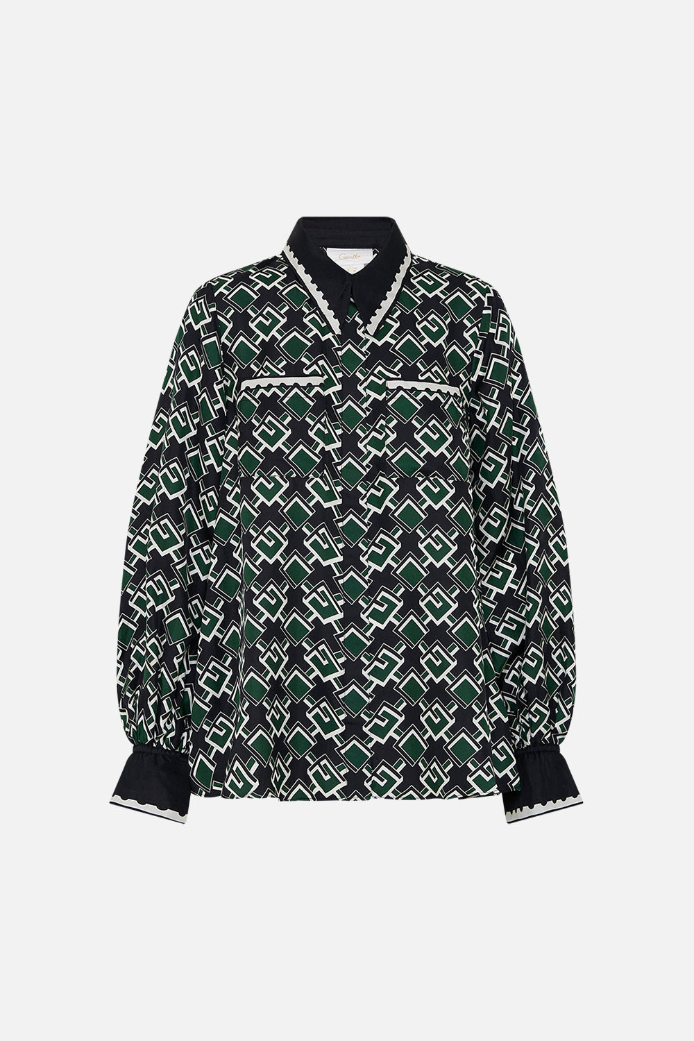 Curved Collar Blouse With Pockets - My Porto Pen Pal