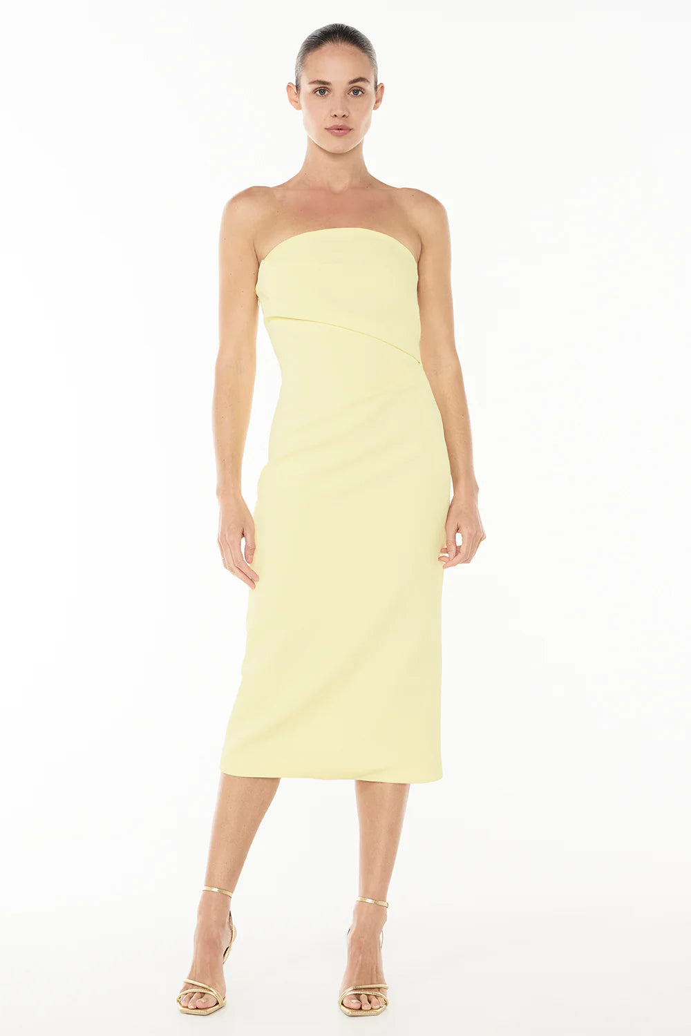 Magic Hour Strapless Dress - Pastel Yellow