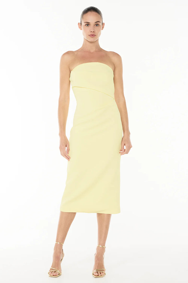 Magic Hour Strapless Dress - Pastel Yellow