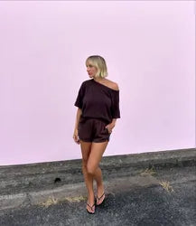 KNIT TEE - CHOCOLATE