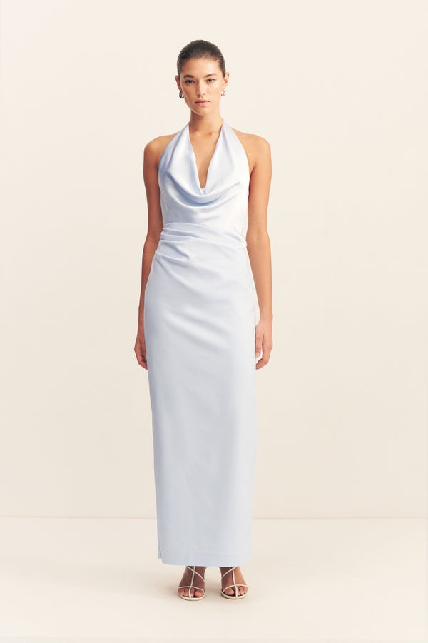 COWL NECK MAXI DRESS - SEABREEZE
