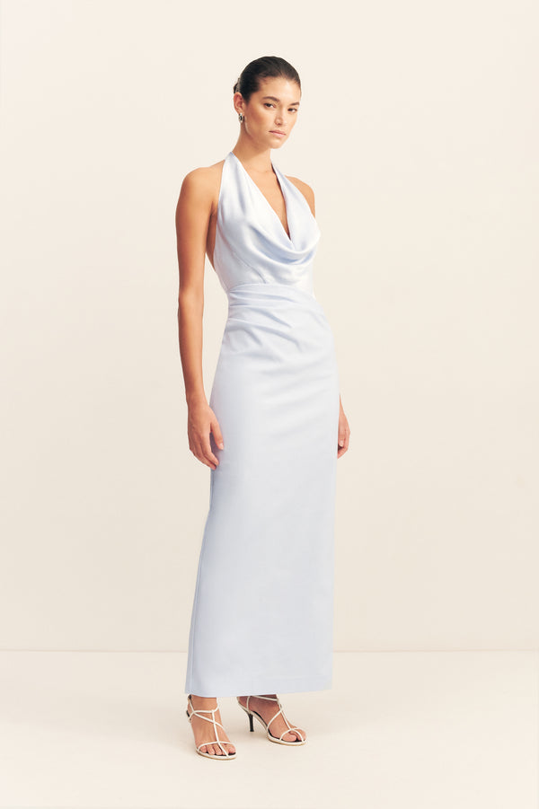 COWL NECK MAXI DRESS - SEABREEZE
