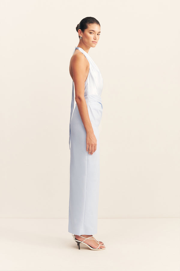 COWL NECK MAXI DRESS - SEABREEZE