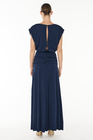 Marine Dream V Neck Dress - Ink