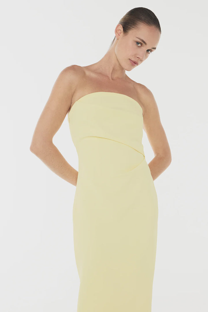 Magic Hour Strapless Dress - Pastel Yellow