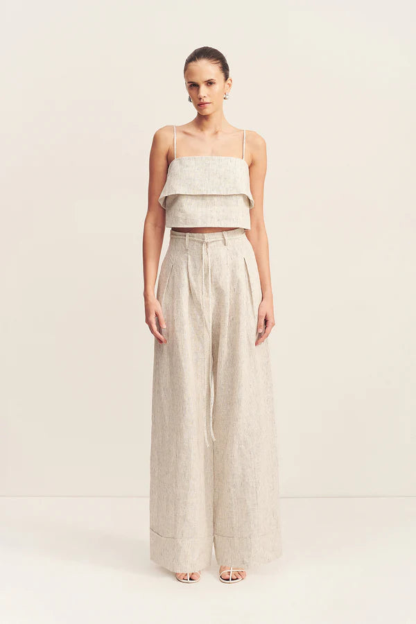 alto cropped cami - white pinstripe