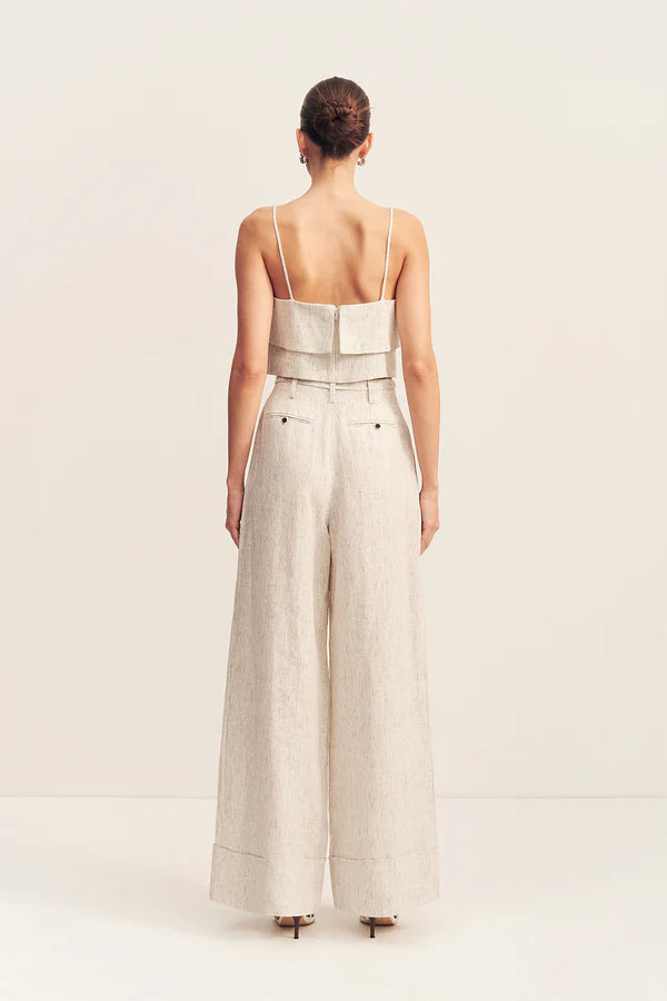 alto cropped cami - white pinstripe