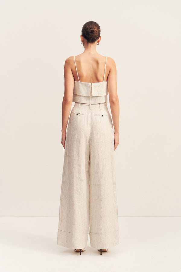 ALTO HIGH WAISTED PANT - WHITE PINSTRIPE