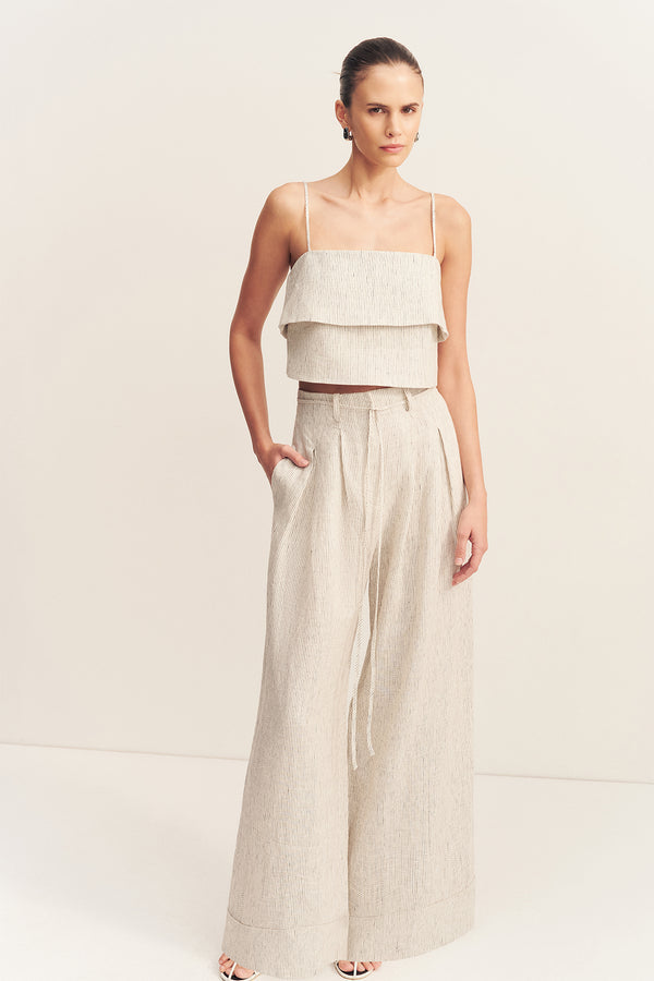 ALTO HIGH WAISTED PANT - WHITE PINSTRIPE