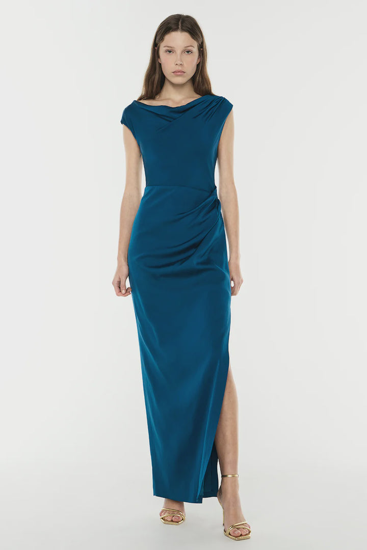 Twilight Reverie Drape Gown - Peacock