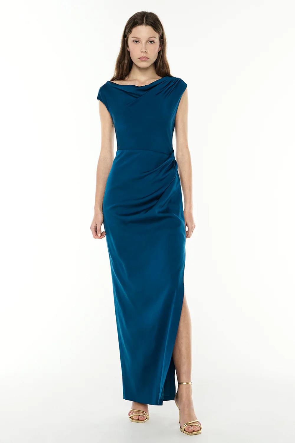 Twilight Reverie Drape Gown - Peacock