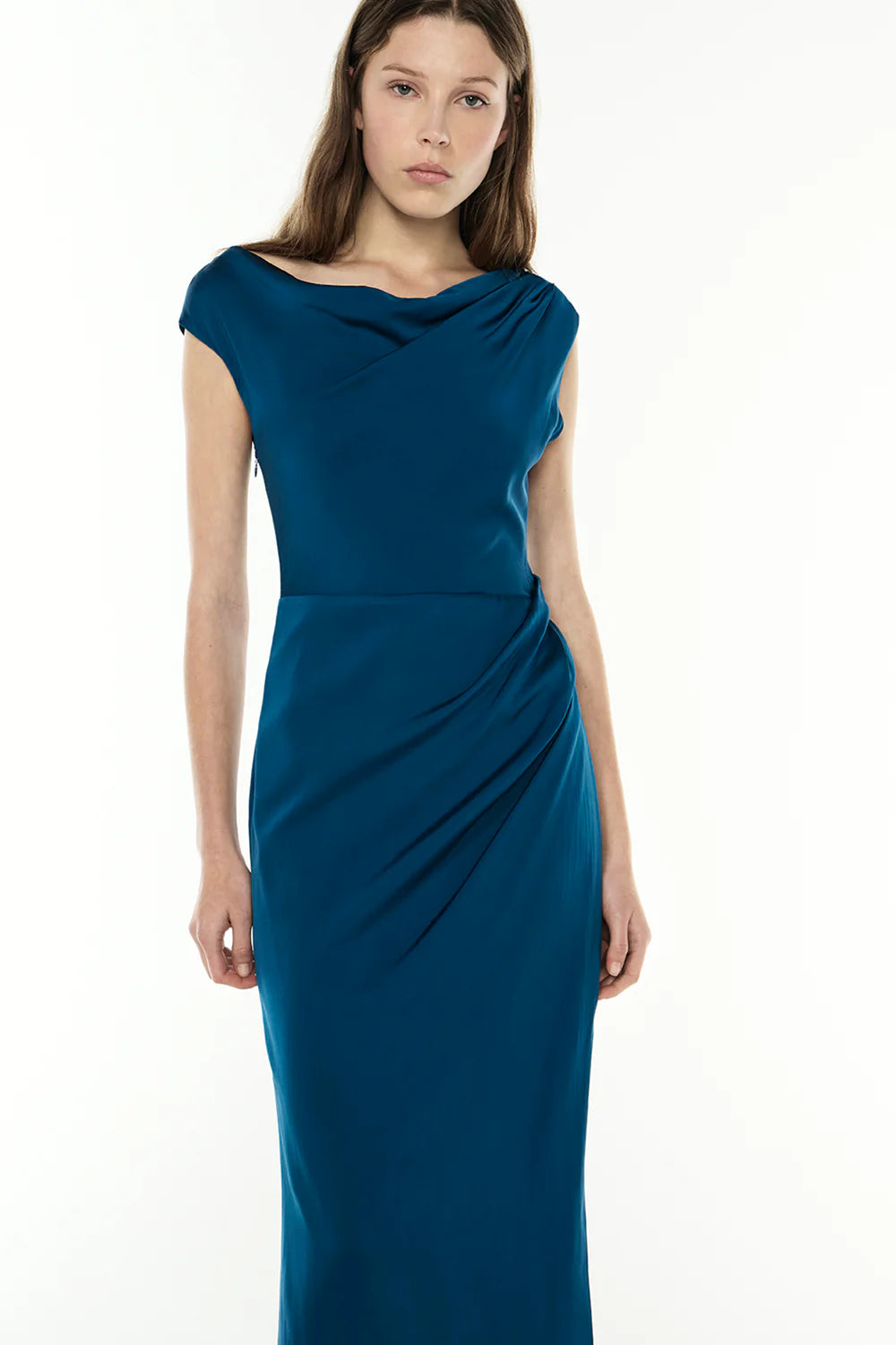 Twilight Reverie Drape Gown - Peacock