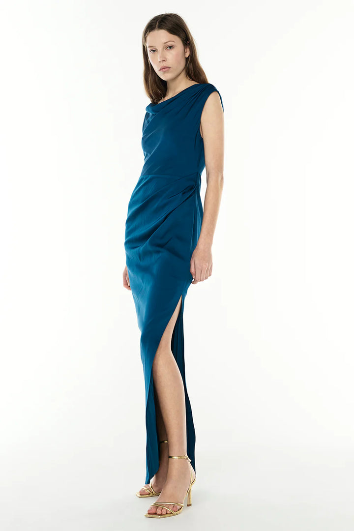 Twilight Reverie Drape Gown - Peacock