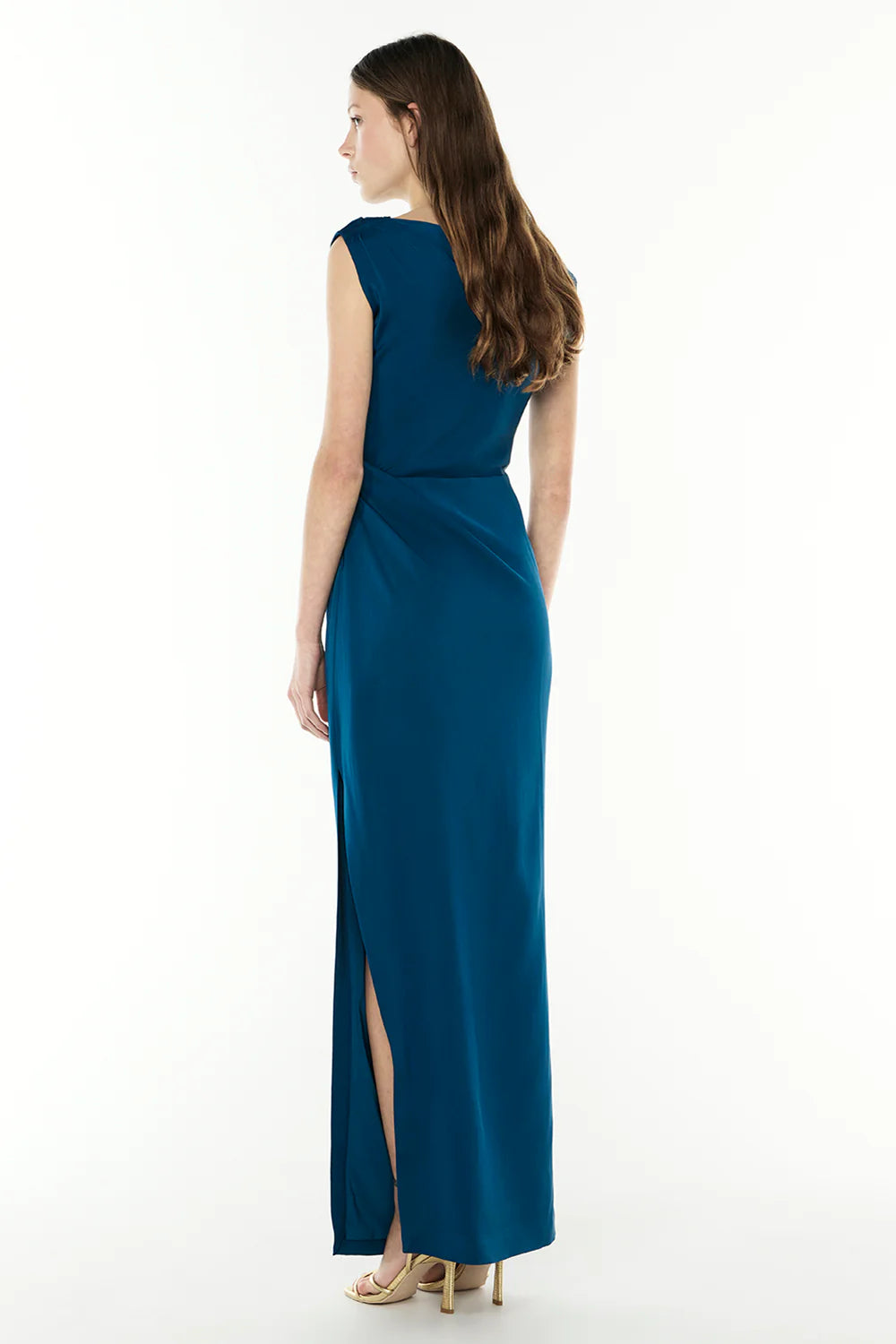Twilight Reverie Drape Gown - Peacock