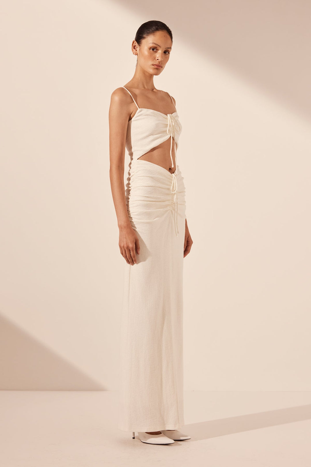 Beau Drawstring Maxi Dress - Ivory