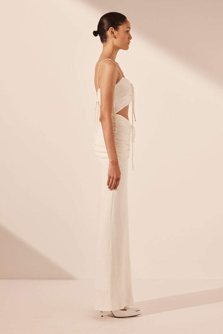 Beau Drawstring Maxi Dress - Ivory