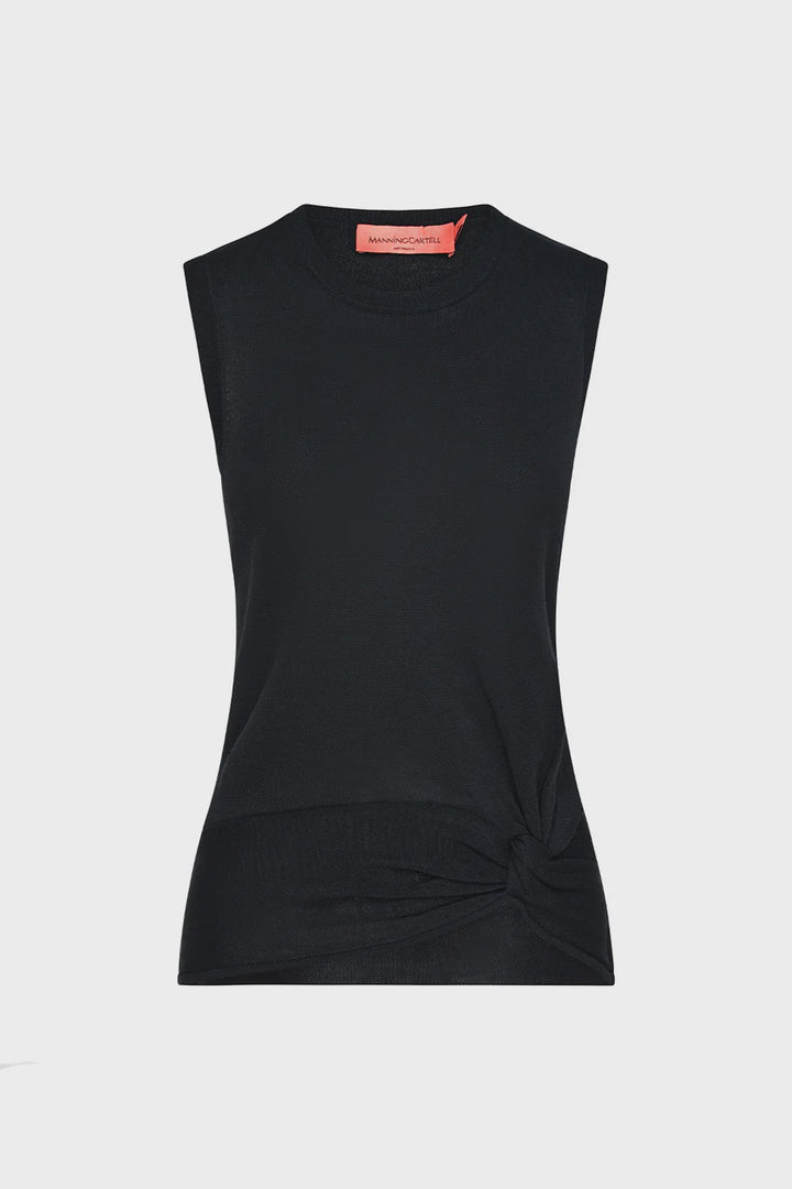 TWISTED KNIT TOP - BLACK