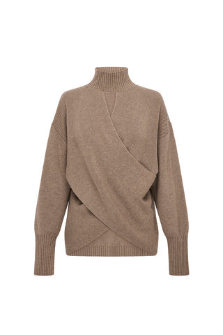 STYLE SMARTS KNIT TOP - TAUPE
