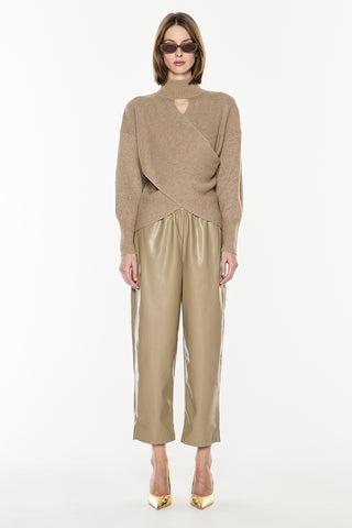 STYLE SMARTS KNIT TOP - TAUPE