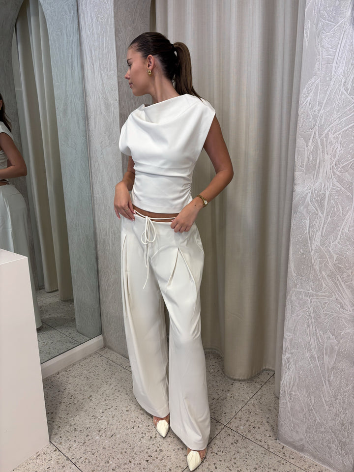 Devyn Beaded Pant - Cream
