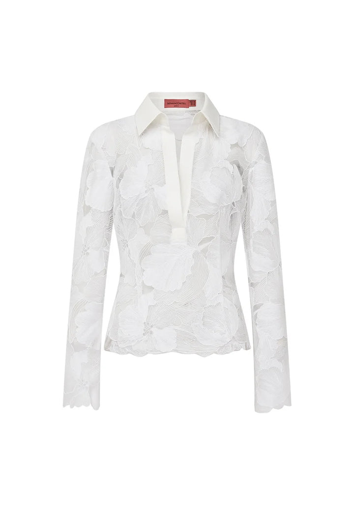 Sheer Force Polo Top - White