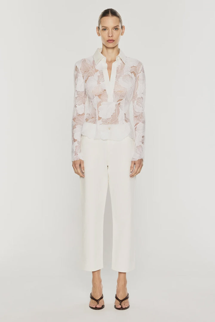 Sheer Force Polo Top - White