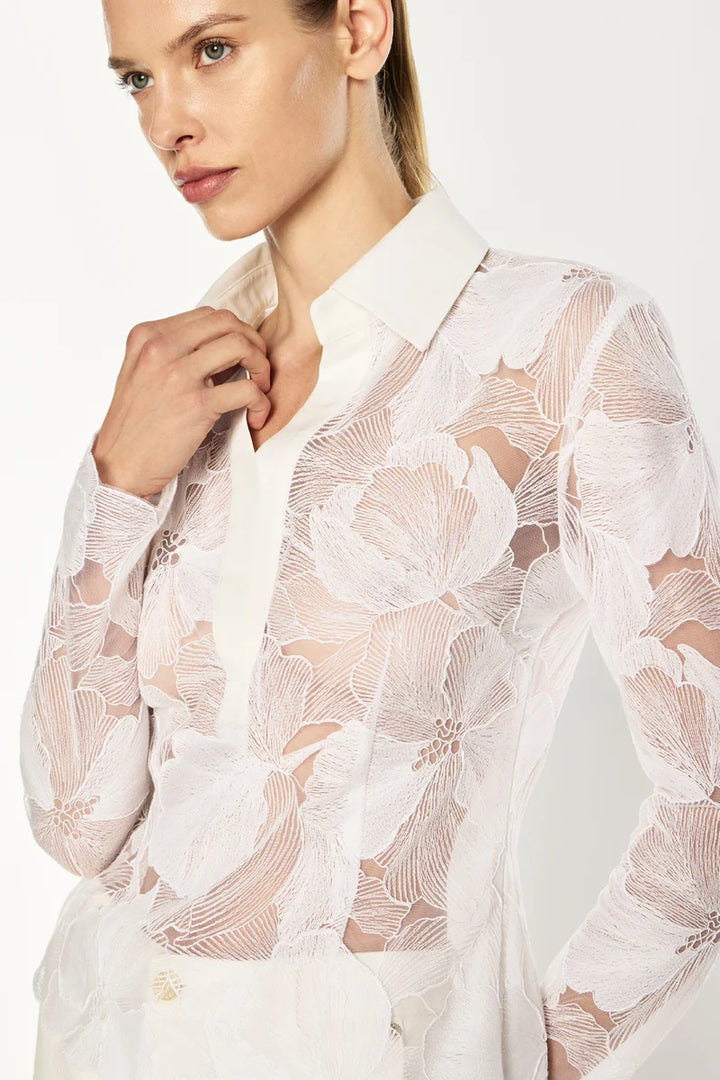 Sheer Force Polo Top - White