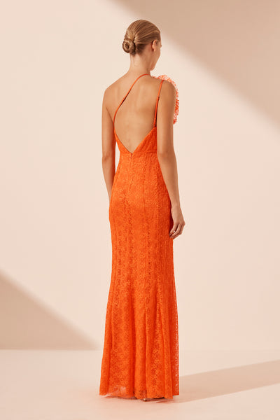 SOL - LACE ASYMMETRICALAL DETAIL MAXI DRESS