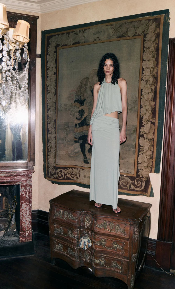 Cadence Racer Maxi Dress -Pistachio