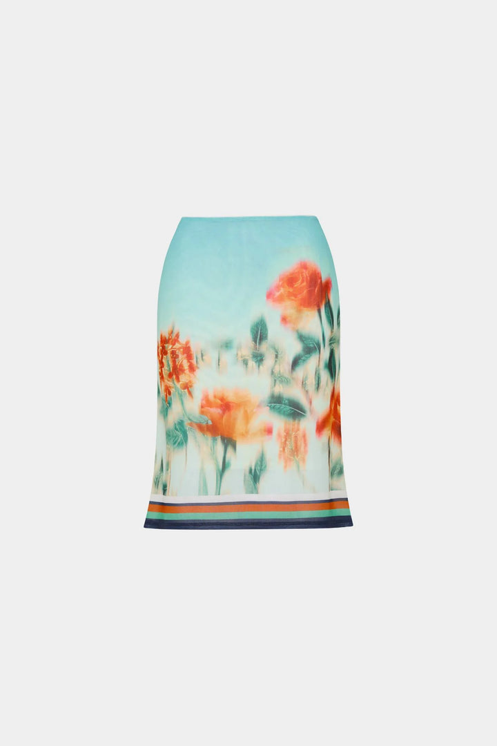 MIDI SKIRT MESH BABY BLUE