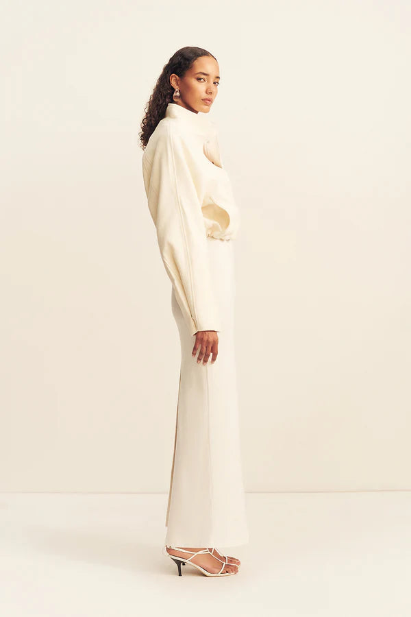 CROSBY CROPPED BOMBER JACKET - IVORY