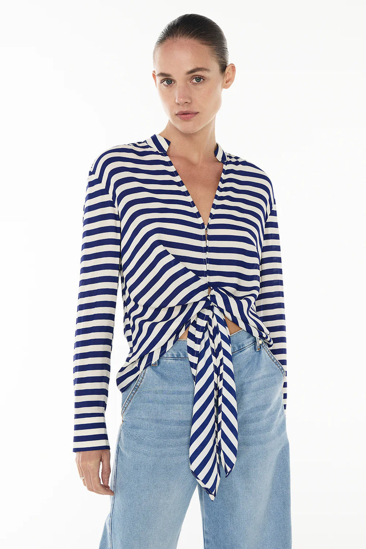 Riviera Stripe Blouse - Blue/ White