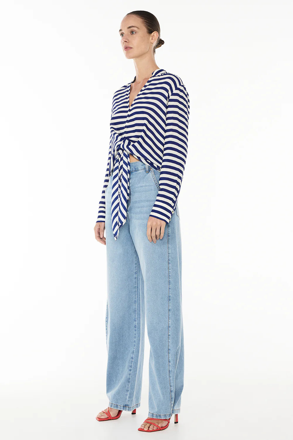 Riviera Stripe Blouse - Blue/ White