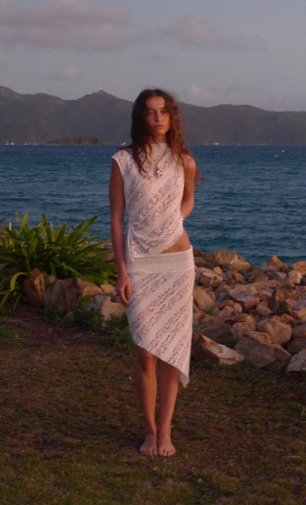 Henrietta Asym Top - White