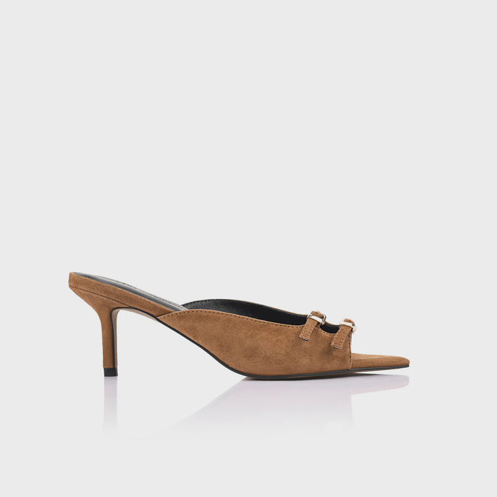 Shannon Mule Brown Suede Leather