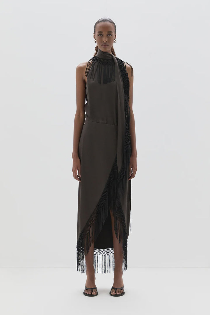 Lula Fringe Dress - Bitter Chocolate