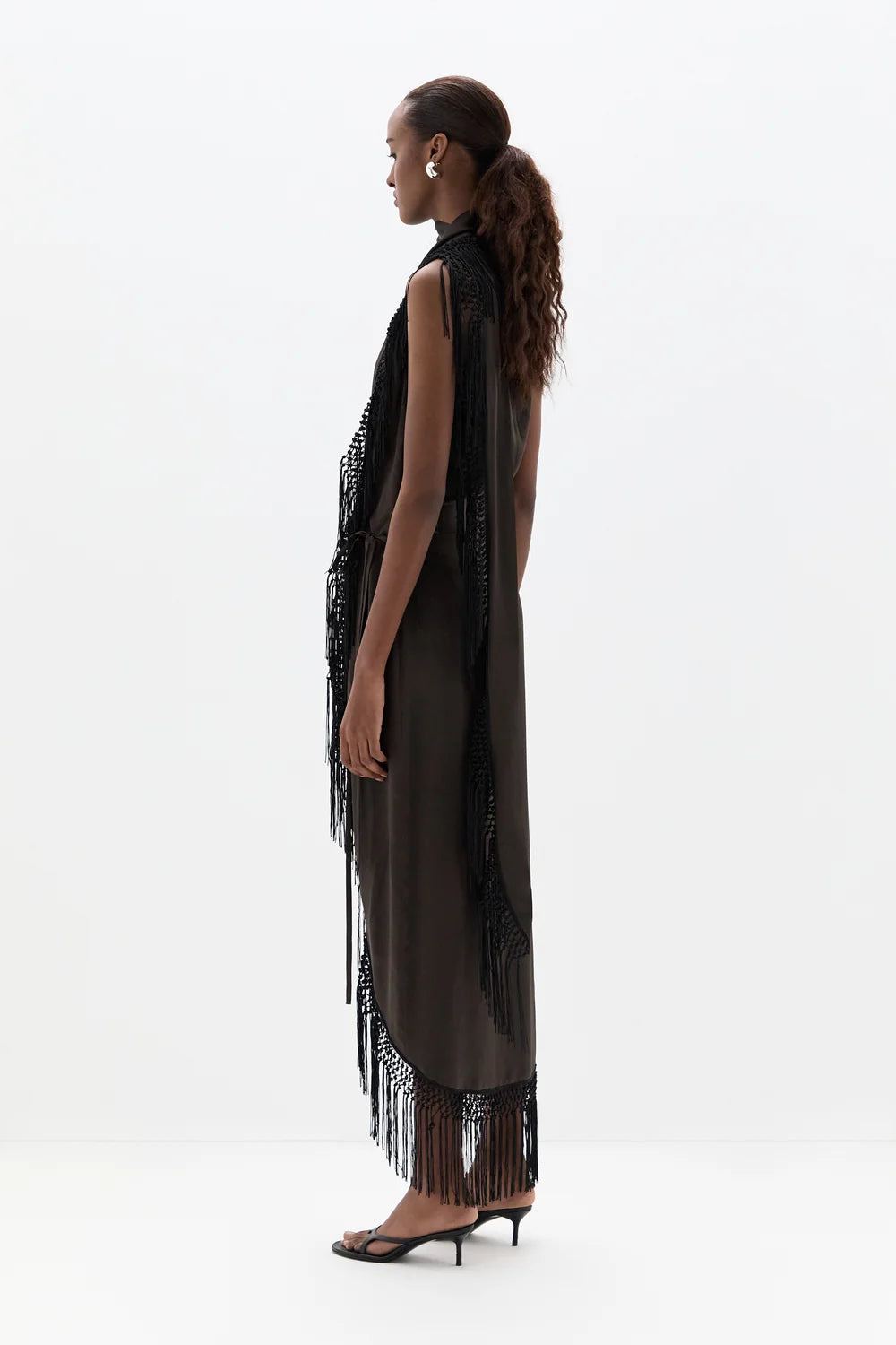 Lula Fringe Dress - Bitter Chocolate