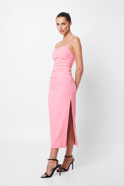 Revere Draped Midi Dress - Pink