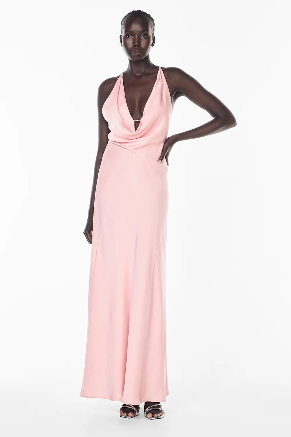 First Dance Cowl Dress - Pastel Pink