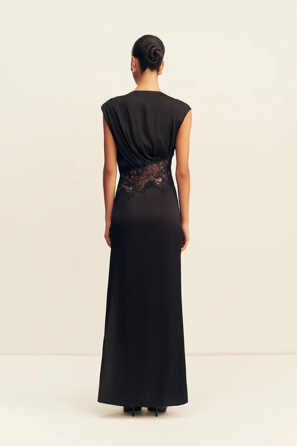 ENIKO LACE GATHERED MAXI DRESS